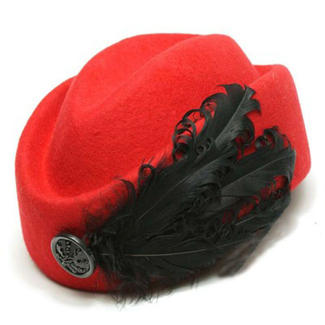 Deluxe Feather Stewardess Hat